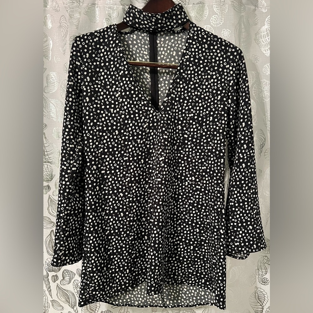 Flynn and Skye black and white polka dot blouse